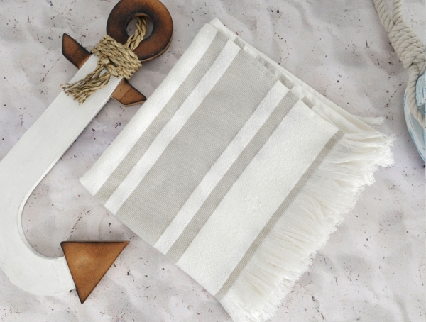 DERIN Cream (кремовый) полотенце пляжное				50x90